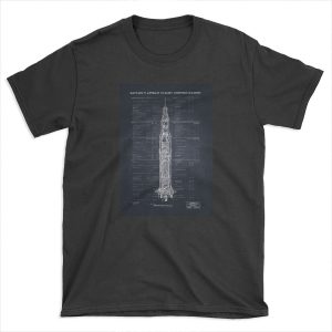 Apollo Saturn V Blueprint in High Resolution (black) T-shirt Tee