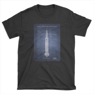 Apollo Saturn V Blueprint in High Resolution (dark blue) T-shirt Tee
