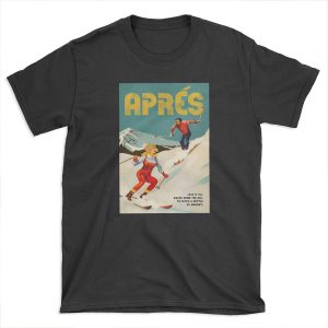 Apres Vintage Ski Pinup Art T-shirt Tee