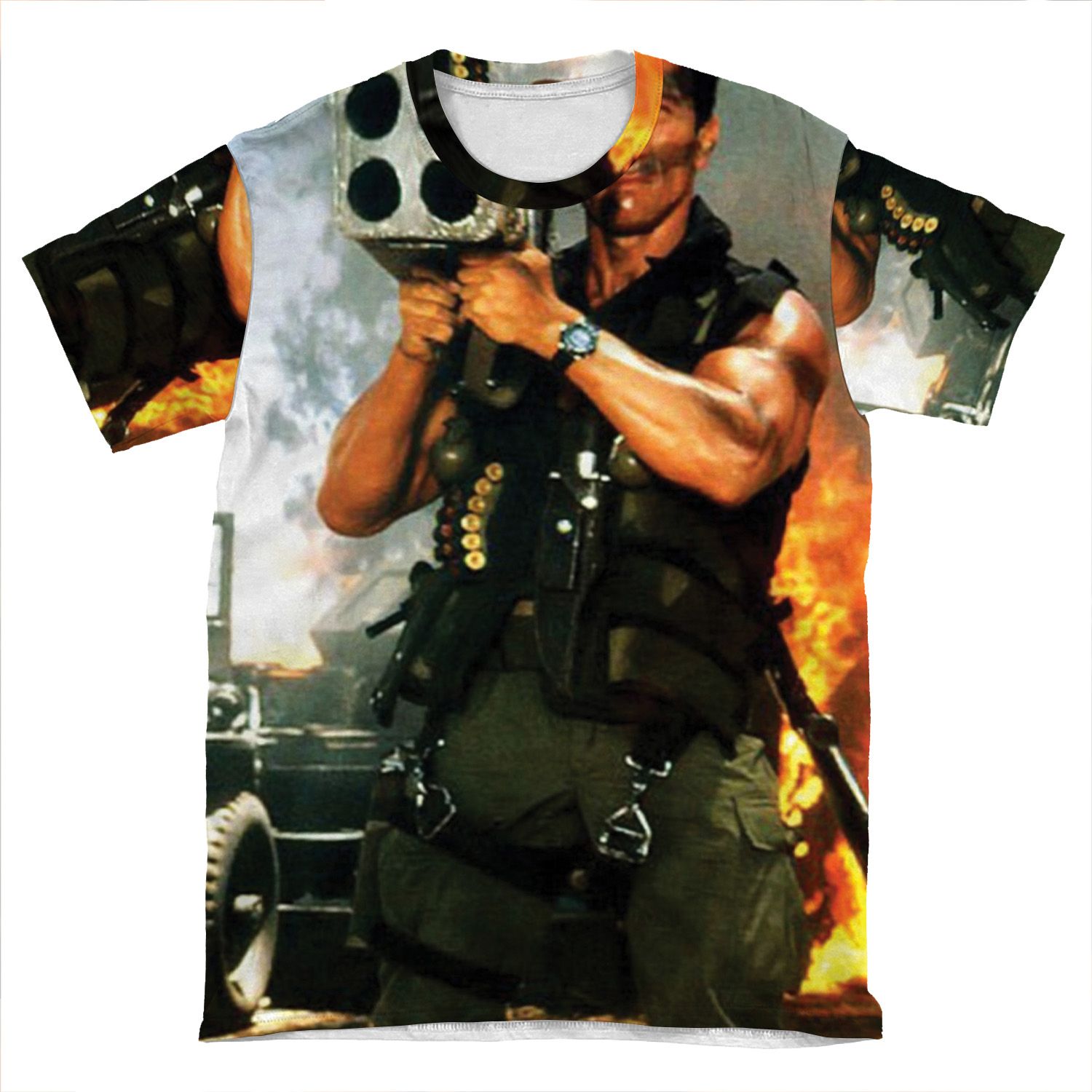 Arnold Rocket Launcher Phone AOP T-shirt Tee