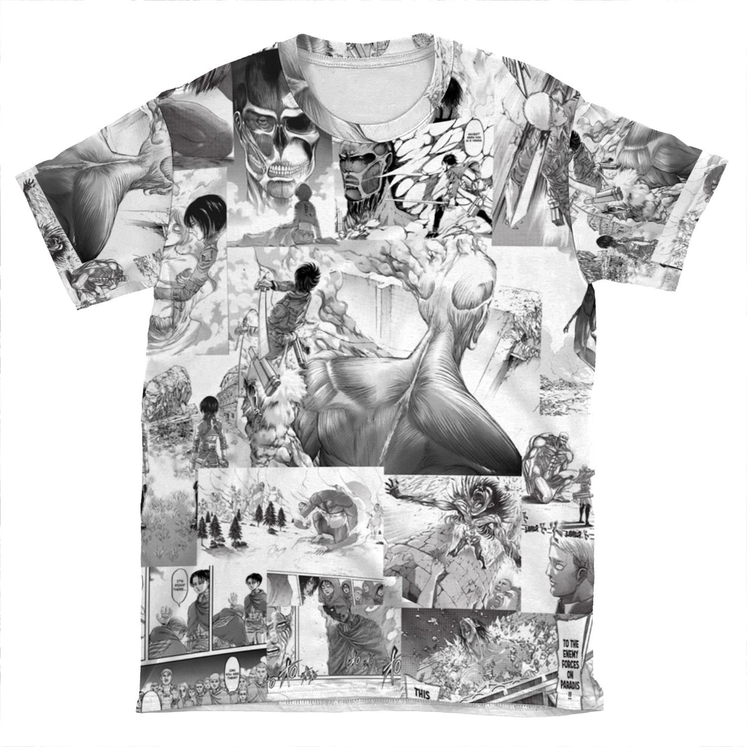 Attack On Titan Manga Collage AOP T-shirt Tee