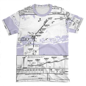 Aviation Chart Kjfk - New York AOP T-shirt Tee