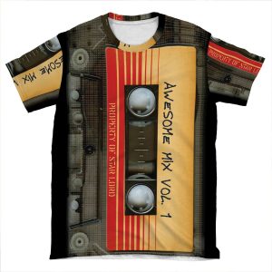 Awesome Transparent Mix Cassette Tape Volume 1 AOP T-shirt Tee