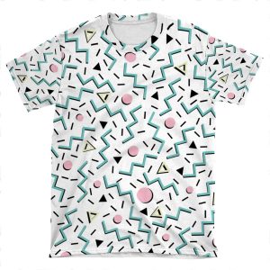 Back To The 80's Eighties, Funky Memphis Pattern Design AOP T-shirt Tee