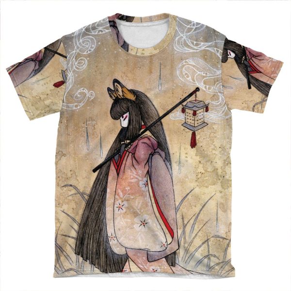 Bad Thoughts - Kitsune Fox Yokai AOP T-shirt Tee