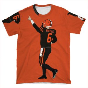 Baker Mayfields Football Orange Poster Back Browns AOP T-shirt Tee