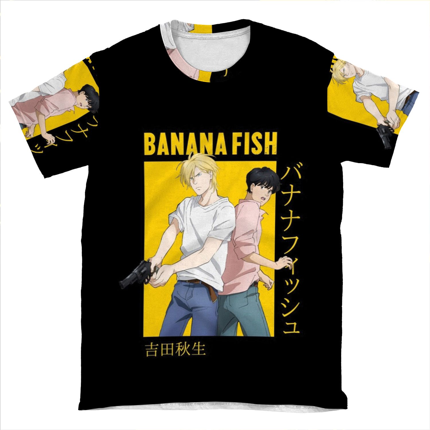 Banana Fish Ash Lynx Eiji Okumura Card Anime AOP T-shirt Tee