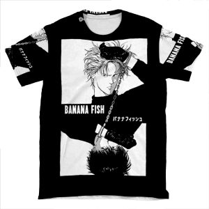 Banana Fish - Chains B/W AOP T-shirt Tee