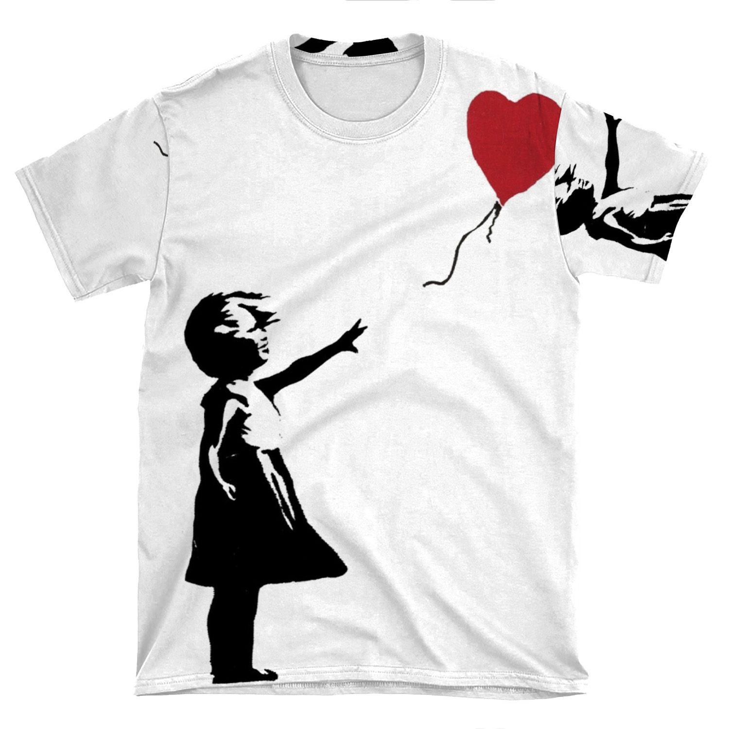 Banksy - Girl With Balloon 2 AOP T-shirt Tee