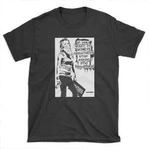 Banksy quote graffiti If You Want to Achieve Greatness stop asking for permission black and white with Banksy tag signature T-shirt Tee