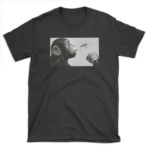 Banksy Steez Chimp Monkey Smoking Joint T-shirt Tee