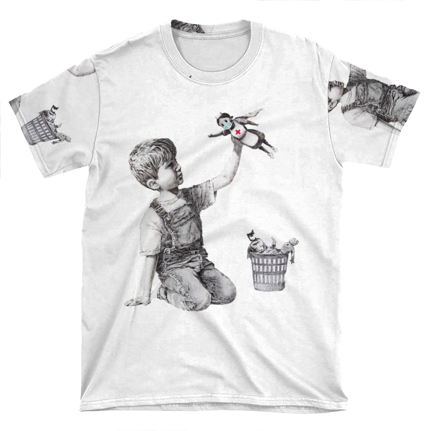 Banksy Tribute To Nurses AOP T-shirt Tee