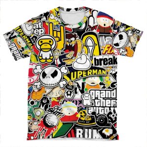 Bape Bomb Collage AOP T-shirt Tee