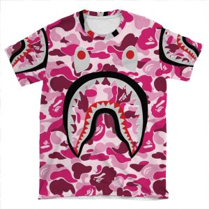 Bape Shark Pink AOP T-shirt Tee