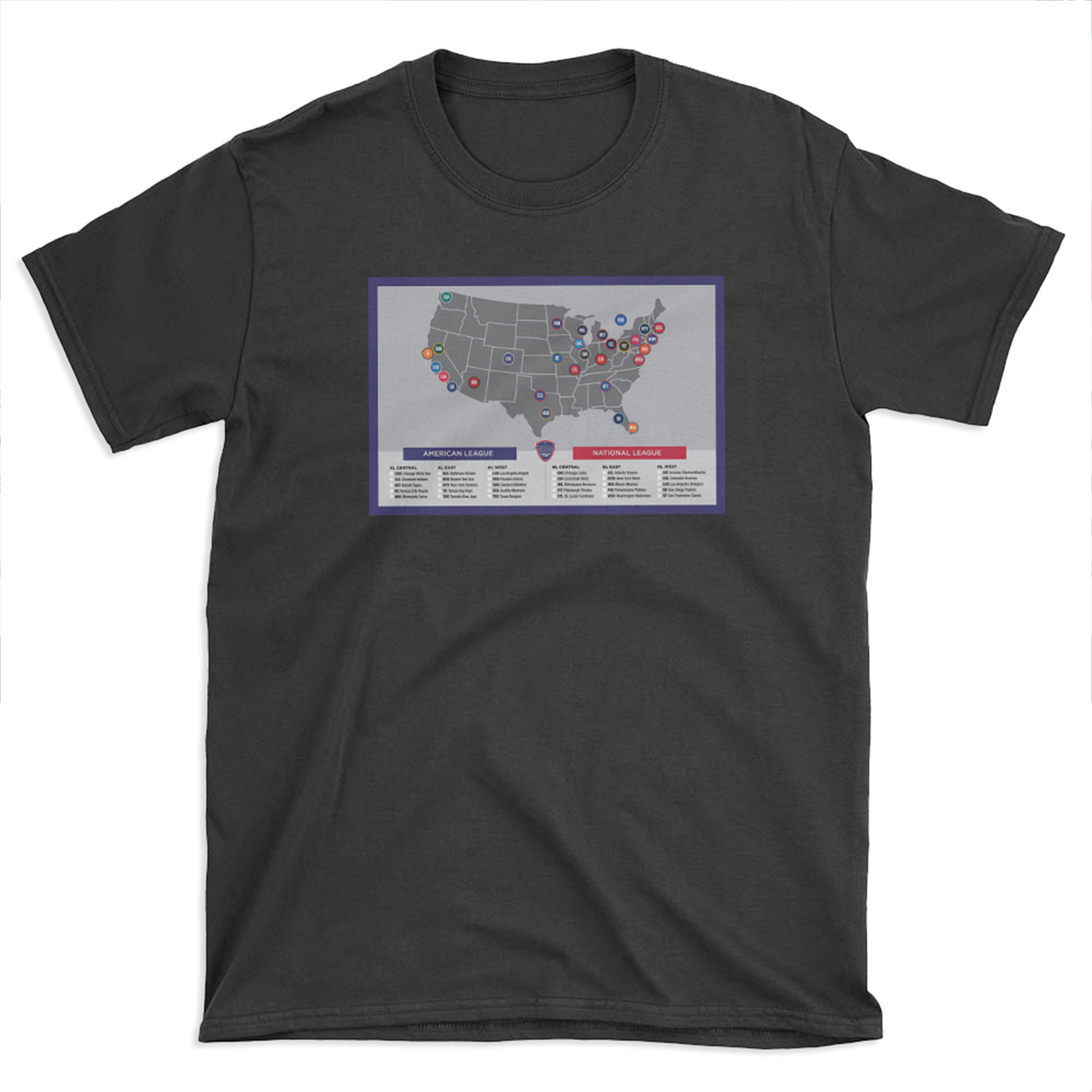 Baseball Stadium Map T-shirt Tee