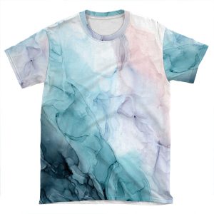 Beachy Pastel Flowing Ombre Abstract 1 AOP T-shirt Tee
