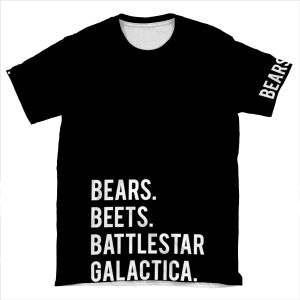 Bears, Beets, Battlestar Galactica AOP T-shirt Tee