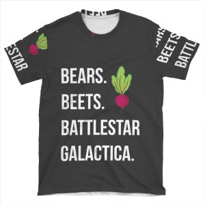 Bears. Beets. Battlestar Galactica. - The Office AOP T-shirt Tee