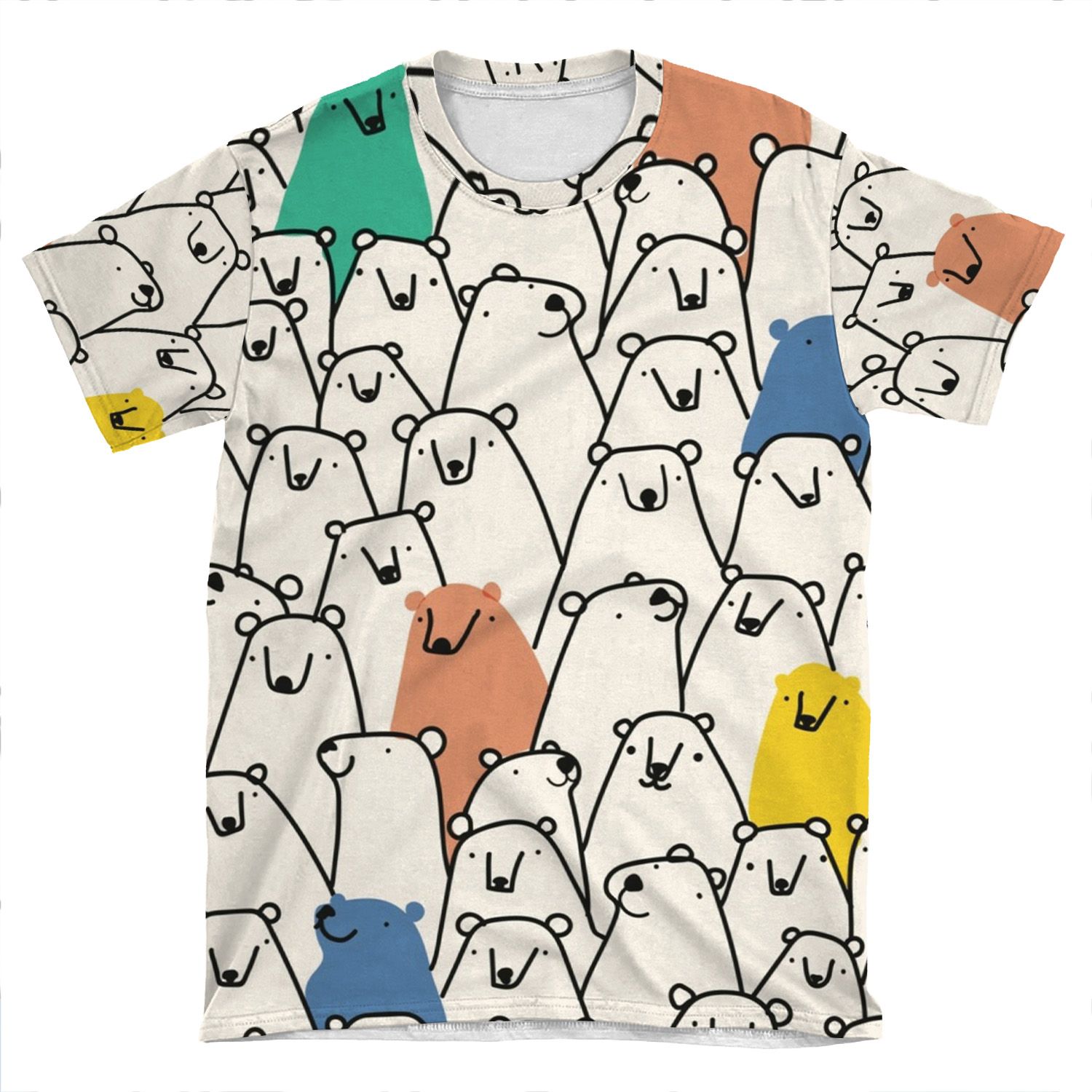 Bears Pattern AOP T-shirt Tee