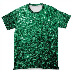 Beautiful Emerald Green Glitter Sparkles AOP T-shirt Tee