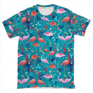 Beautiful Pattern Lovers Flamingo AOP T-shirt Tee