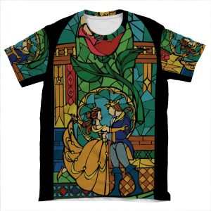 Beauty And The Beast - Stained Glass AOP T-shirt Tee