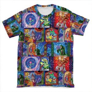 Beauty And The Beast Story Windows AOP T-shirt Tee