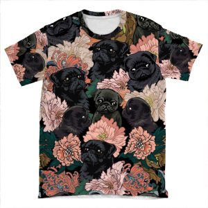 Because Black Pug AOP T-shirt Tee
