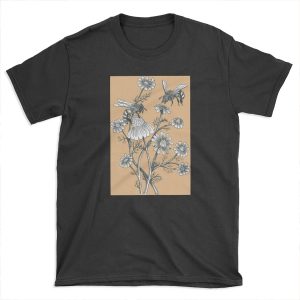 bees and chamomile on caramel background T-shirt Tee