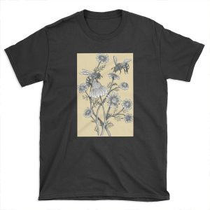bees and chamomile on honey background T-shirt Tee
