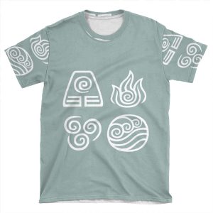 Bending All Four Elements - Blue AOP T-shirt Tee