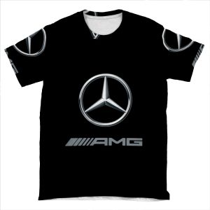 Best Quality - Mercedes-Benz Amg Logo Silver Grey AOP T-shirt Tee