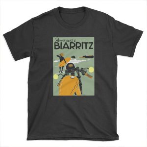 BIARRITZ ; Vintage Travel Advertising Print T-shirt Tee