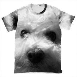 Bichon Frise - Black And White AOP T-shirt Tee