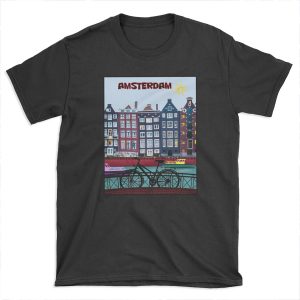 BICYCLE RIDING; In Amsterdam Holland Print T-shirt Tee