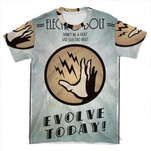 Bioshock Plasmid Poster Electro Bolt AOP T-shirt Tee