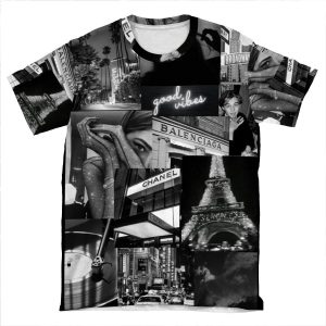 Black Aesthetic Collage AOP T-shirt Tee