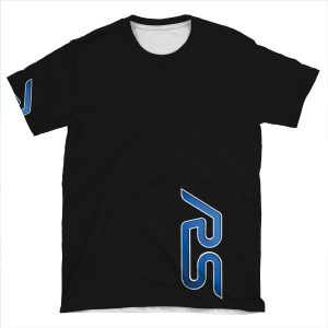 Black And Blue Rs Badge Cover AOP T-shirt Tee