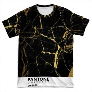 Black And Gold Marble Pantone AOP T-shirt Tee