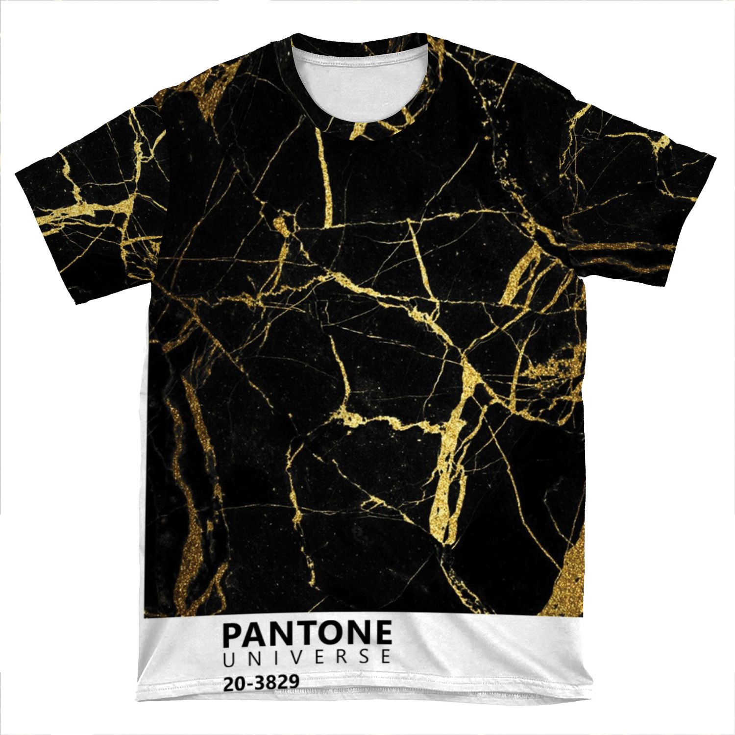 Black And Gold Marble Pantone AOP T-shirt Tee