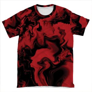 Black And Red AOP T-shirt Tee