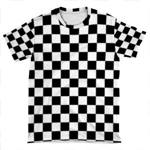 Black And White Checkered AOP T-shirt Tee