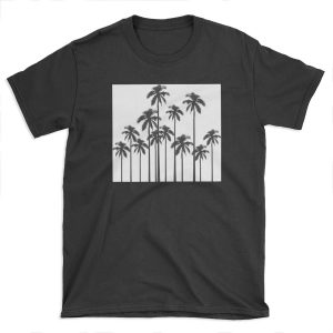 Black and White Exotic Tropical Palm Trees T-shirt Tee