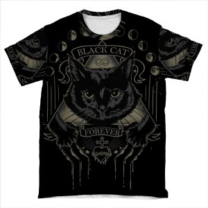 Black Cat Cult AOP T-shirt Tee