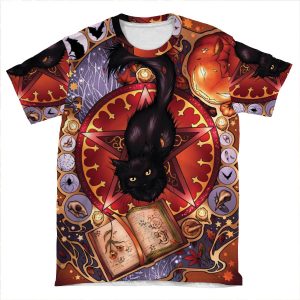 Black Cat Magic AOP T-shirt Tee