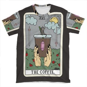 (Black) Coffee Reading AOP T-shirt Tee