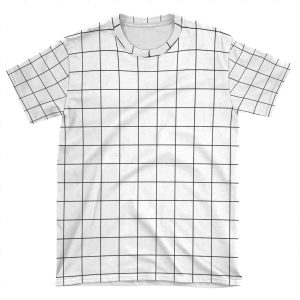 Black Grid AOP T-shirt Tee