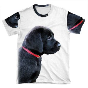Black Labrador Puppy AOP T-shirt Tee