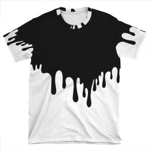 Black Paint Drip AOP T-shirt Tee