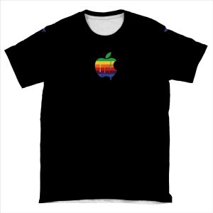 Black Paint Drip Classic Apple Logo Iphone Ipad And Laptop AOP T-shirt Tee